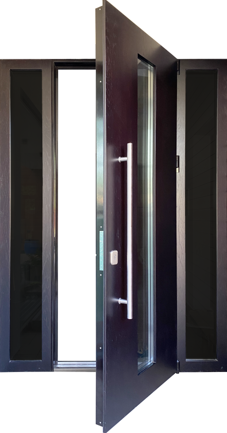 Дверь Quadro с фрамугами и стеклопакетом